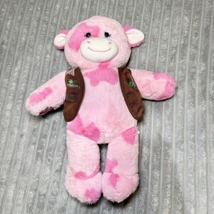 Build-A-Bear Pink Cow with Girl Scouts USA With Girl Scout‎ Brown Vest